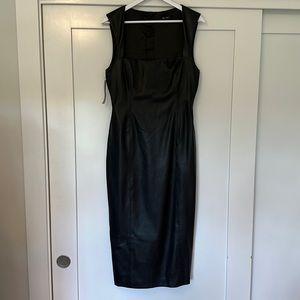 Bardot Jolie faux Leather Midi Pencil Dress
